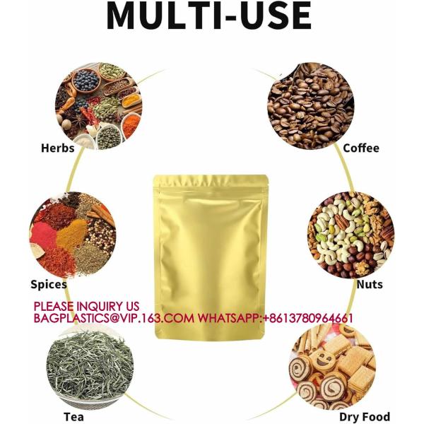 Stand Up Zipper Lock Aluminum Foil Bag, Packaging for Small Businesses, Packaging Bags