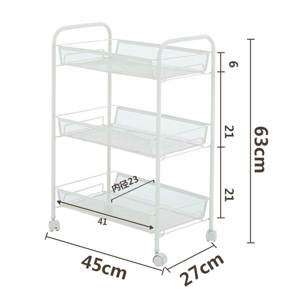 20kg Bearing Vegetable Rack Trolley , SS 4 Tier Storage Trolley