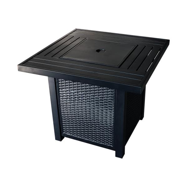 28 Inch 50,000 BTU Square Propane Gas Fire Pit Table Garden Backyard Deck Patio