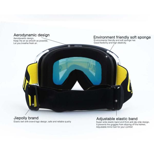 Custom Logo UV400 Anti-Fog Spherical Mirror Snowboard Goggles with 3 Layers Foam