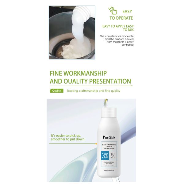 Crème oxydante révélateur de couleur PureStyle pour cheveux en vrac, coloration permanente 100ml pour la maison