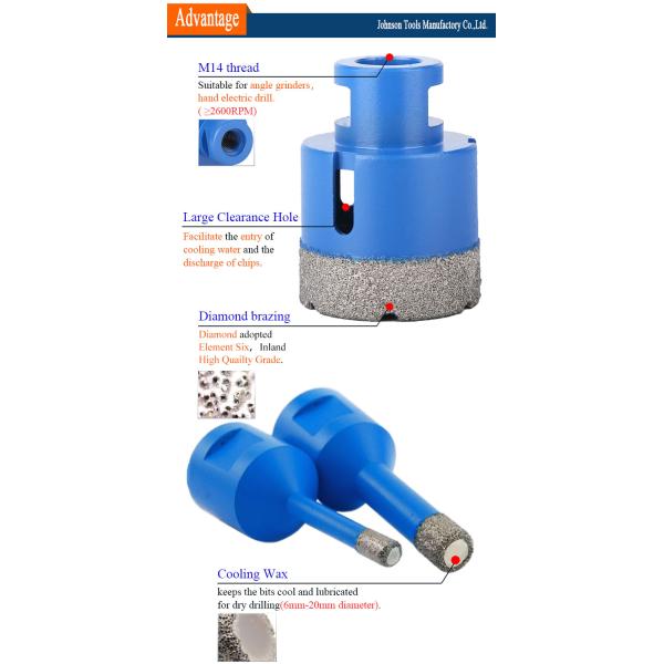 5-180мм Вакуумная бразовая бриллиантовая корона Ядра сверла пила бриллиантовая резачка для мраморной плитки