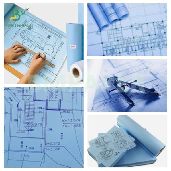 Good CAD Printing Drawing 20lb Tinted Blue Bond Paper Roll 24