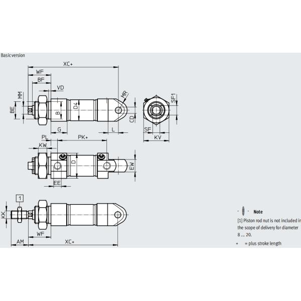 ISO6432 Stainless Steel ATEX II 2G Festo Round Cylinder Double Acting 12mm To 100mm 8152552  CRDSNU-16-40-P-A 2159637  CRDSNU-B-25-25-PPS-A-MG-A1