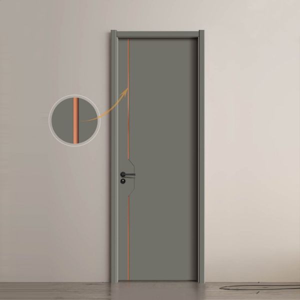 Modern Matching Wood Home Interior Door Set Paint Surface Technology