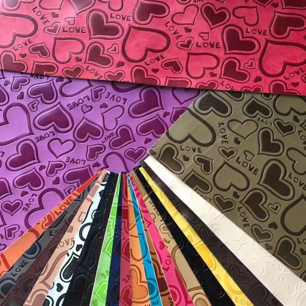 Personalizar Vinilo PU con Cambio de Color de Moda en Relieve Cuero Sintético para Zapatos, Bolsos, Manteles y Tela de Piel Sintética