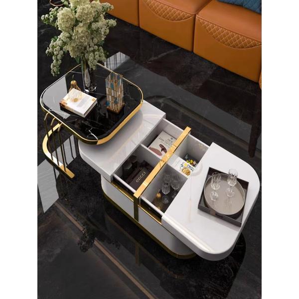 Hotel Custom Modern Marble Luxury Coffee Table With Hidden Storage