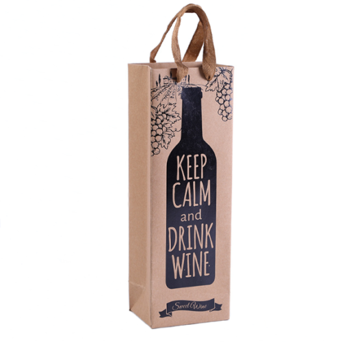Wine Bottle Gift Bag Custom Printed Paper Bags For Birthday Weddings