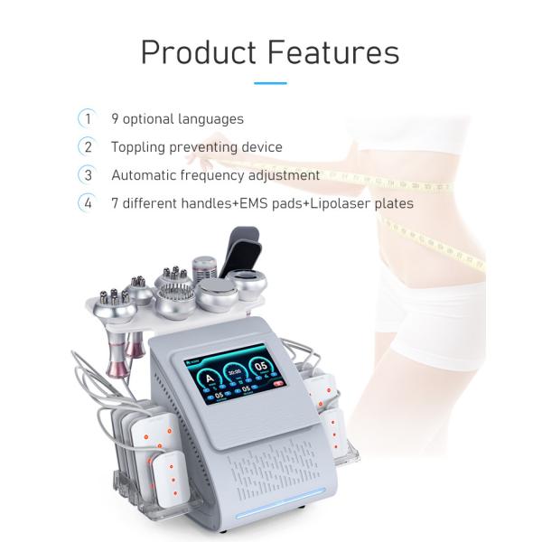 60Hz Laser Cavitation Machine RF Vacuum Cupping Therapy LED Microcurrent Weight Loss Machine