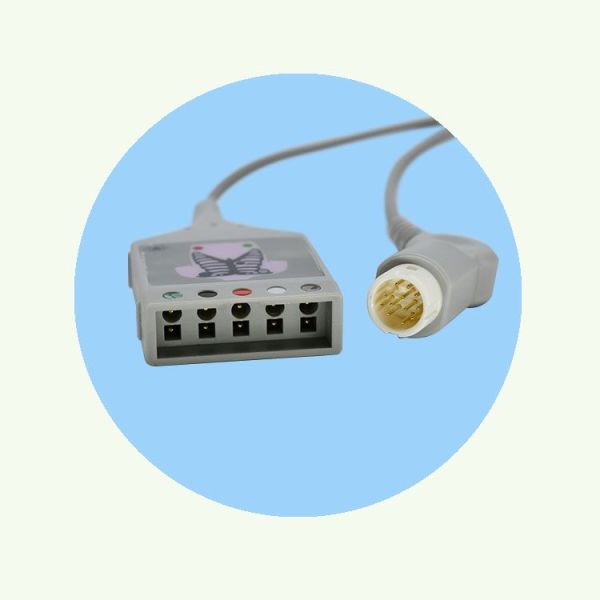 OEM Medical Consumables from China Factory 78352C 7834C 12 Pin Five-Lead ECG Main Cable Compatible with ECG Lead