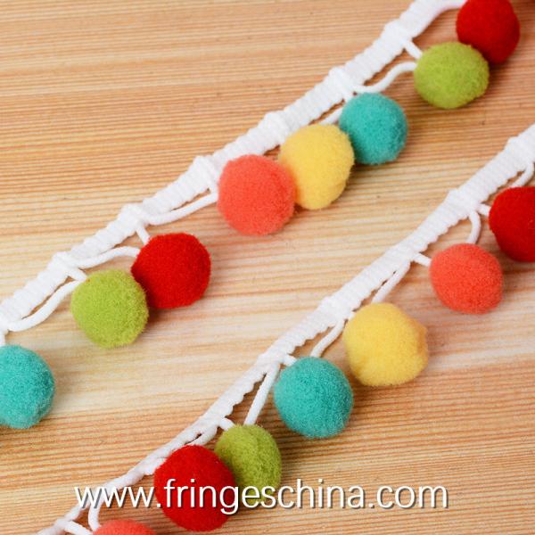 Multicolored Wholesale Beautiful Trimmings Pom Pom  Balls Tassels Fringes