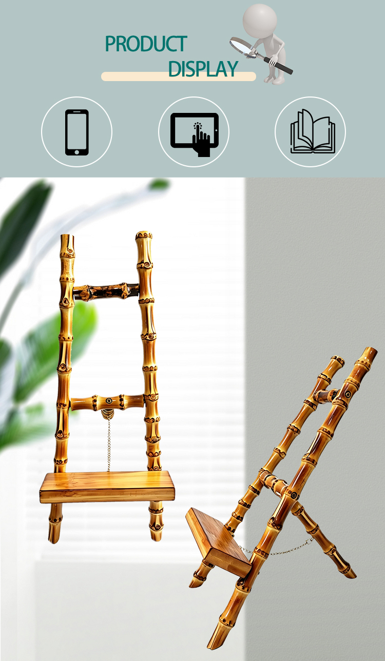 Factory Wholesale Handmade Natural Bamboo Phone & Tablet Stand Holder Desktop Bamboo Craft Accessory for Home Office Decoration