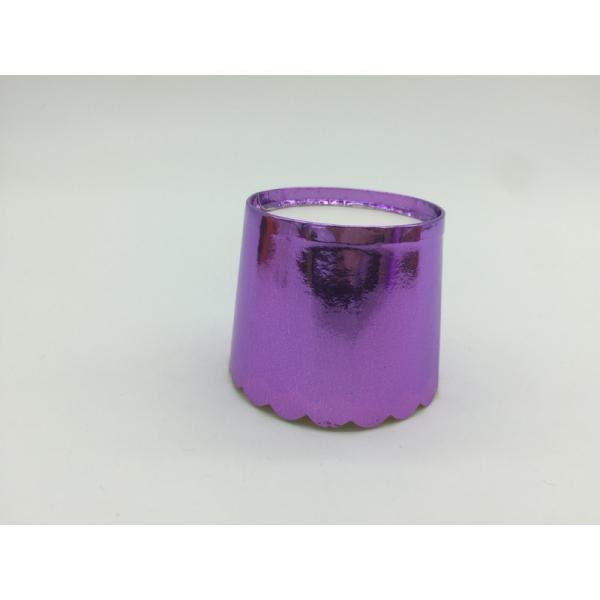 Shining Purple Colored Foil Cupcake Liners , Foil Baking Cases For Wedding Party Sweet Cake