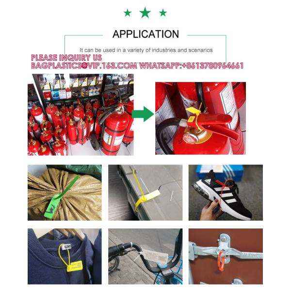 Customized Printing Logo Disposable Plastic Garment Security Seals Clothes Shoes Bags Hang Tags Zip Tie Plastic Seal