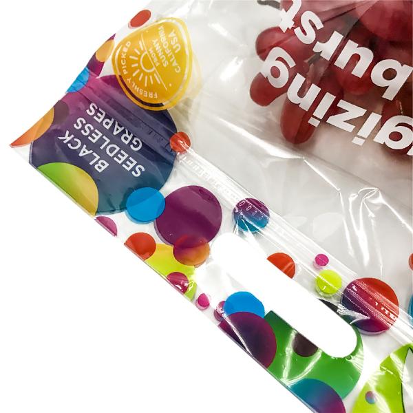 Supermarket Opp Plastic Packaging Fresh Fruit Vegetable Bags with Adhesive