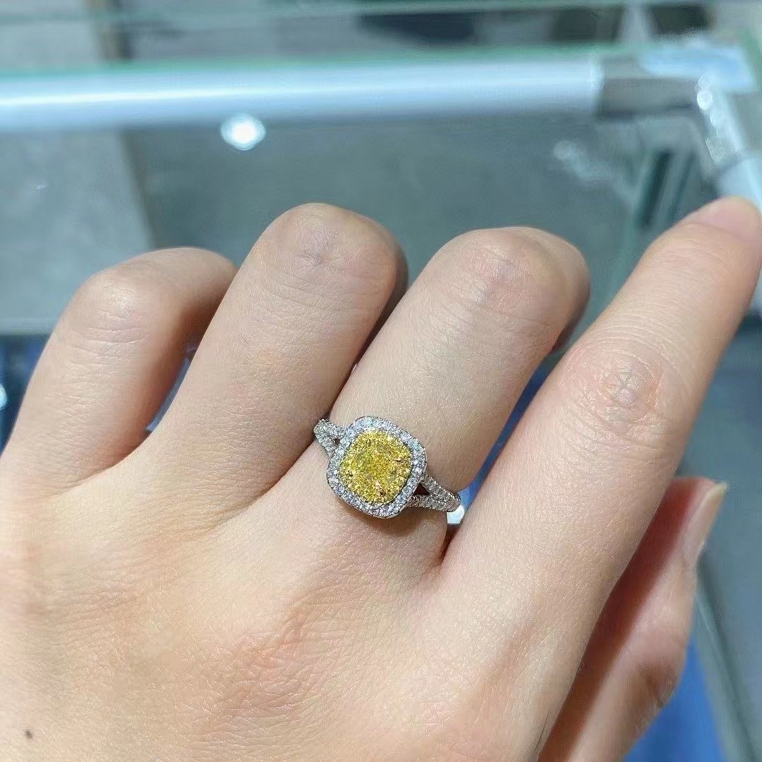 Initial Payment 18K Lab Diamonds Ring and Yellow Diamond Dual Purpose Ring and Pendant