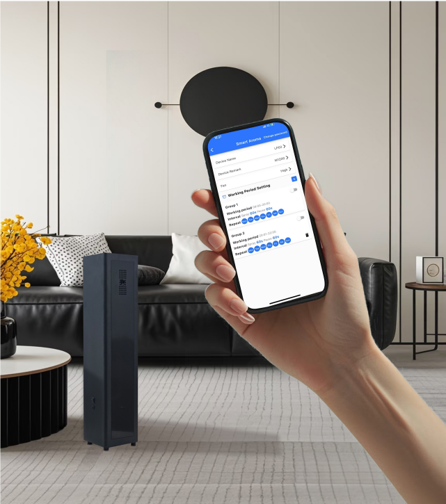 Electric Metal 1000ml Capacity Waterless Scent Air Machine with App Control for Home and Hotels