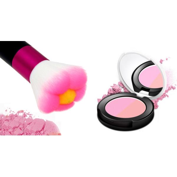 Double Layer Flower Shaped Kabuki Makeup Brush , 50mm OD Long