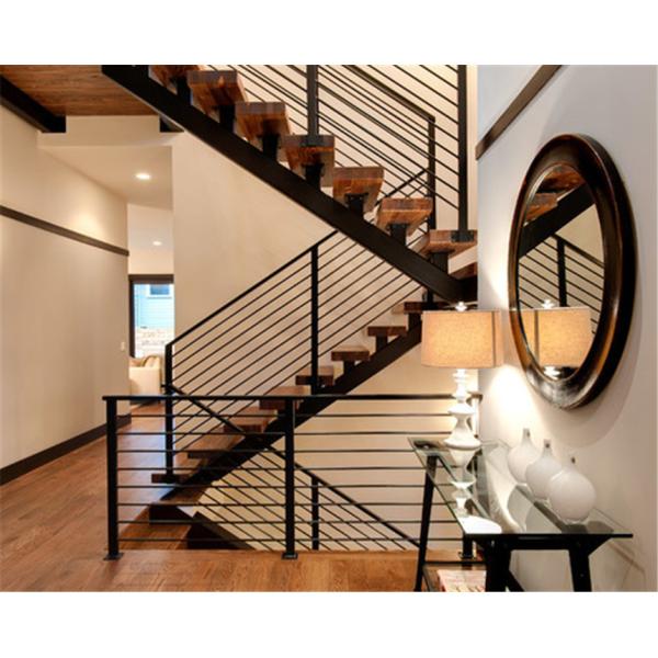 Prima Prefabricated Modern Straight Staircase Single Beam Tempered Glass Railing