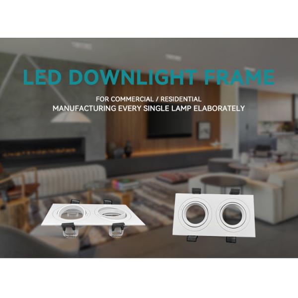 Dual-Head Square Recessed Spotlight 20° Tilt & Rotating Housing