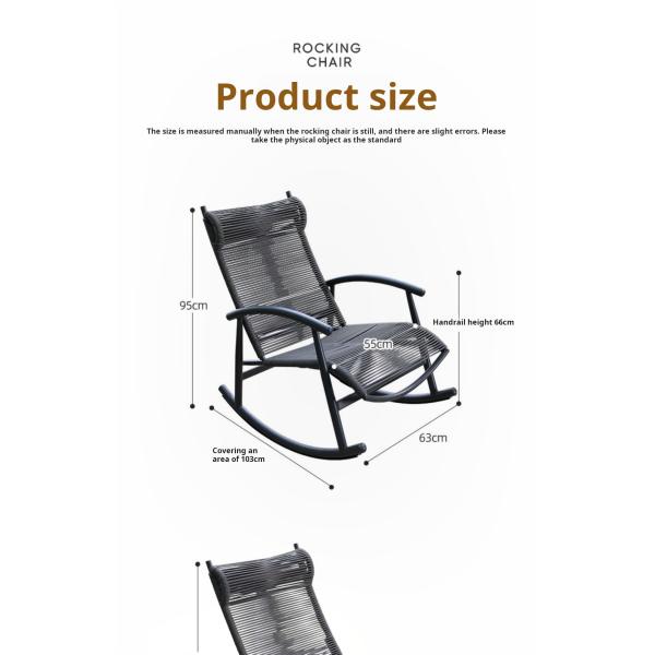 Rattan / Wicker Leisure Outdoor Rocking Chair Aluminum