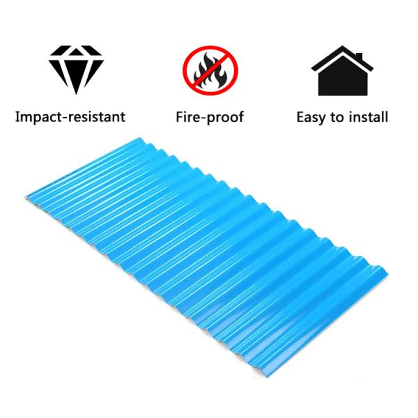 1.8mm PVC Roof Tiles 840mm Width Waterproof Plastic Roofing Sheets