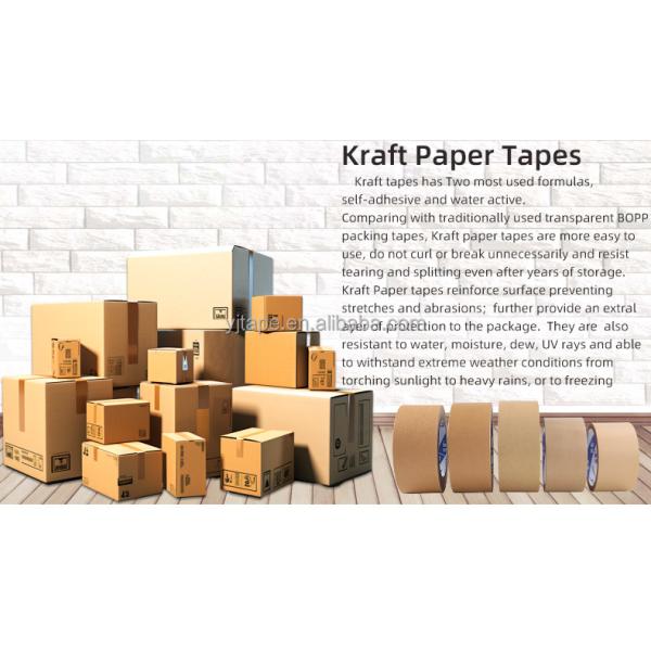 Gummed Custom Logo Self Adhesive Kraft Paper Tape For Sustainable Packaging Solutions
