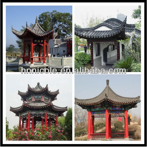 Traditional Chinese Temple Clay Roofing Tiles Accessories 6% Water Absorption For Traditional Building Material