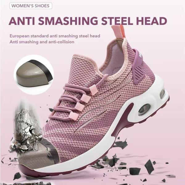 Anti Puncture / Smashing Safety Shoes For Women Steel Toe Cap Trainers