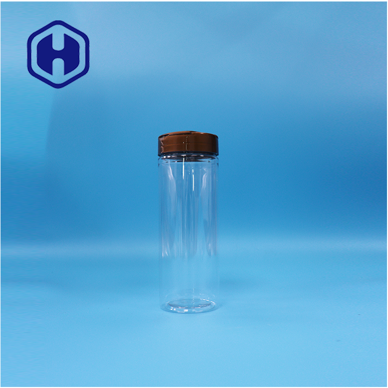 Transparent Plastic PET Round Wide Mouth salt pepper Spice Jars Sifter And Cap