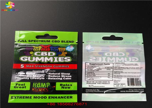CBD GUMMIES Plastic Blister Packa Bags Laminated Aluminum Sachet With Window