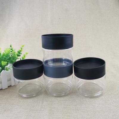 Frasco transparente preto empilhável do ANIMAL DE ESTIMAÇÃO do Ml 51g do tampão de parafuso 438
