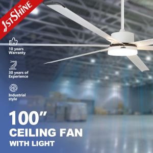 70/80/100 Inch Large Industrial Ceiling Fan with LED Light Option and DC Motor for Powerful Airflow