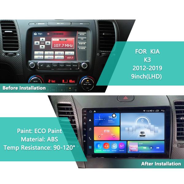KIA K3 Cerato Cars Head Unit Matten Black 2012-2019 Automotive Head Unit