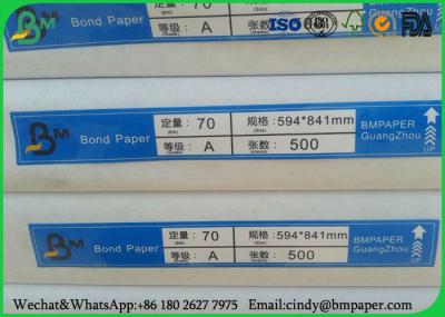 Papel bond branco liso para o tamanho de A1 A2, resma que embala o papel de 80gsm Woodfree