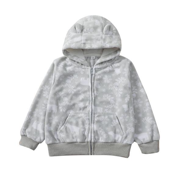 Revestimento encapuçado infantil das crianças do fecho de correr da cópia dos desenhos animados da roupa das crianças do inverno
