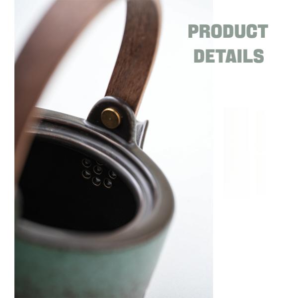Elegant Single Pot Ceramic Tea Set with Lifting Beam Design Sustainable and Compact