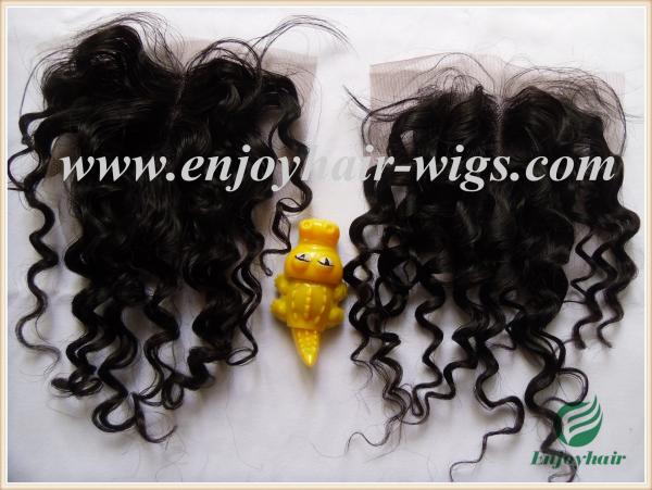 Lace top closure 4''x4'' ,malaysian virgin hair natural color deep wave 10''-24''length