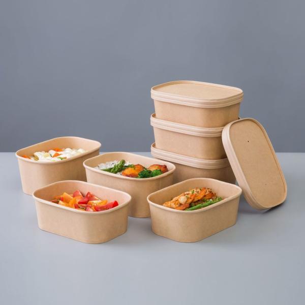 Customized Request 900 Ml Eco-Friendly Disposable Lunch Box Kraft Paper Box with Lid