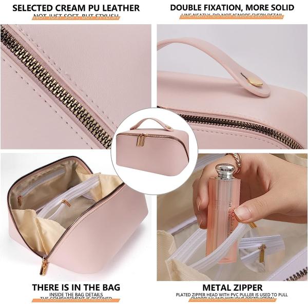Multifunctional Large Capacity Travel Makeup Bag Flat Large Opening