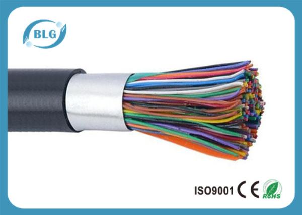Black PE Sheath Telephone Line Cable Shield 10 / 20 / 25 / 50 / 100 Pairs Solid Copper Cable for Telephone and Secruity