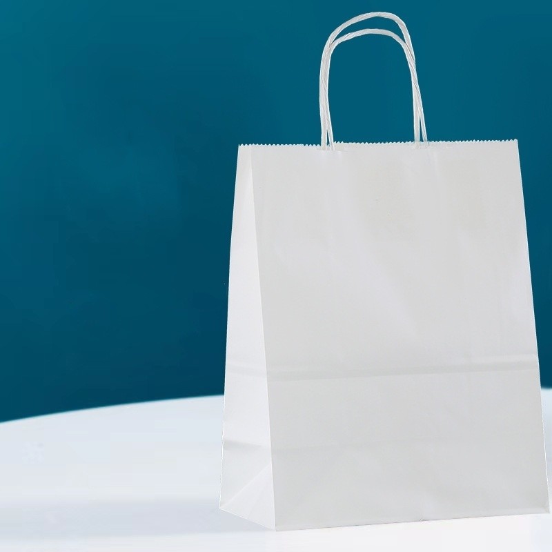 Takeaway Packaging Kraft Paper Bag with Customized Logo Printing and Hand-Held Design