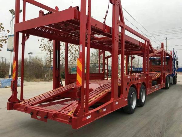2/3axles 6/8 Cars Air Suspension Transport Semi Trailer with Jost E100 Landing Gear