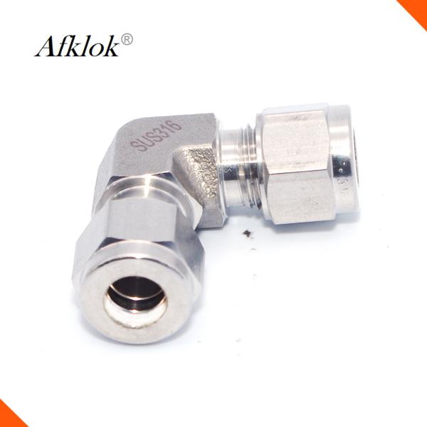 Stainless steel 316 Double Ferrule Threaded 1/4 Natural Gas Elbow Tube Fitting