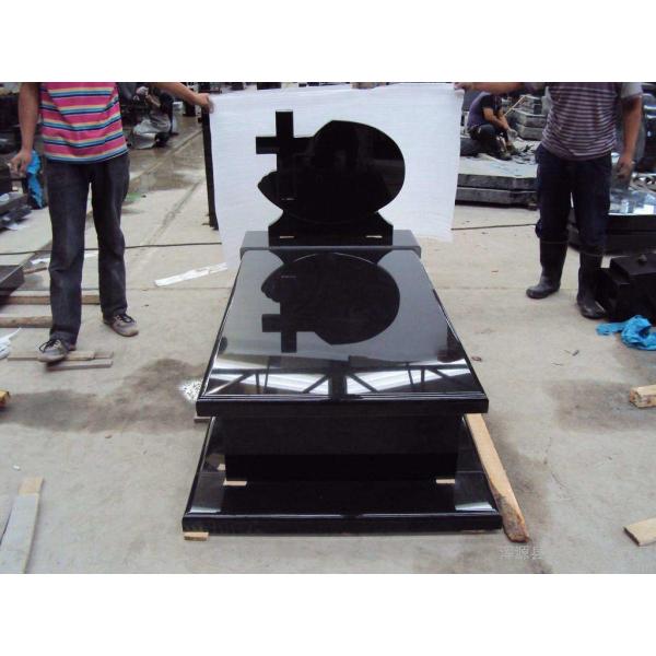 Надгробные камни Ретангулар абсолютного черного гранита мемориальные чистосердеч