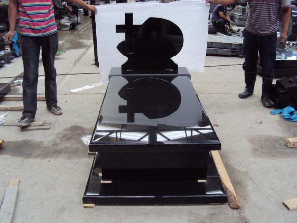 Absolute Black Granite Memorial Headstones Retangular Upright / Other Shape