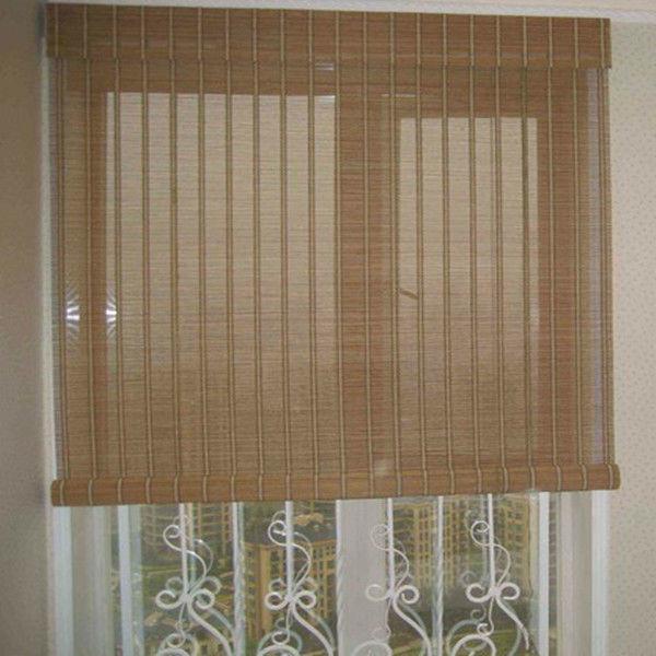 Natural Grain Outdoor Patio Bamboo Roll Up Shades Insect Resistant