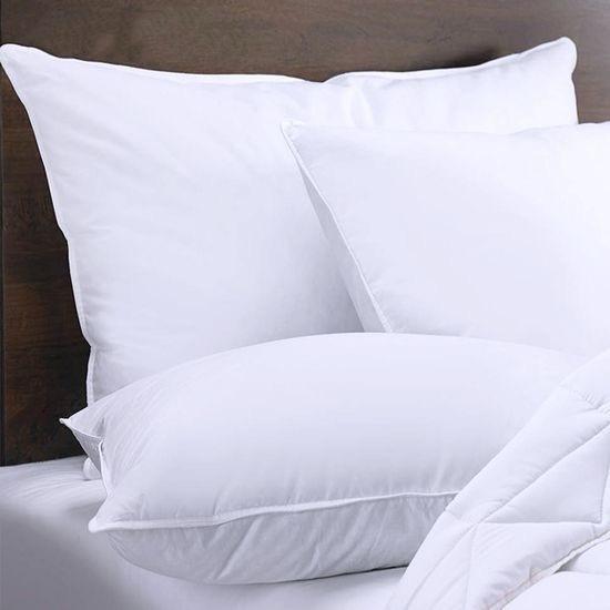 Almohadas de hotel estilo liso con costura de doble aguja e instrucciones de cuidado lavables a máquina