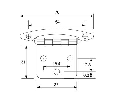 South America Style Replacement Kitchen Door Hinges Flush Mount Iron Material