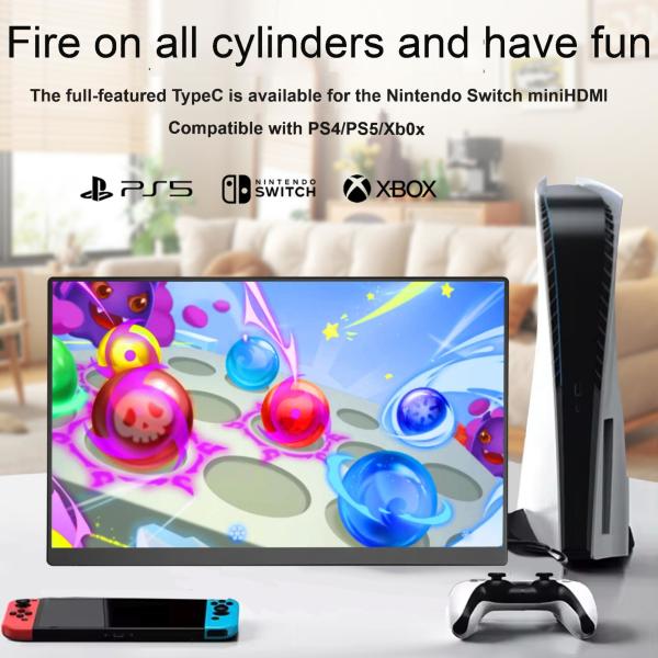 16 Inch 120hz Portable Touchscreen Monitor 2.5K HD 1920x1080 300 Brightness